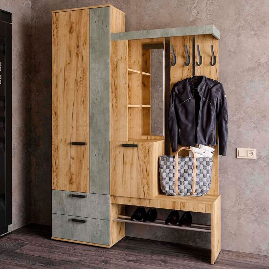 Трамп bts Прихожая крафт/бетон, СП