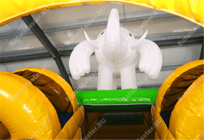 Детский надувной батут-горка "Задорный слонёнок"