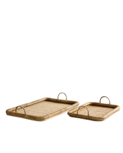 Zara Home Поднос из ротанга, цвет бежевый, 40 см