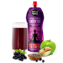 Фруктовое смузи Чиа Смородина+Яблоко МАГИЯ ЧИА, 250 г, упаковка и фрукты