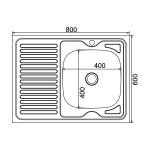 Мойка 80х60 (0,4) прав вып 1 1/2 MIXLINE 16см