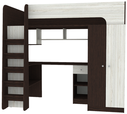 Кровать-чердак КарИВи Астра 10 Венге Винтерберг