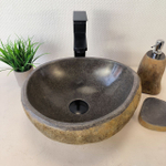 Раковина из речного камня RS-66030 36х32х15 из натурального камня