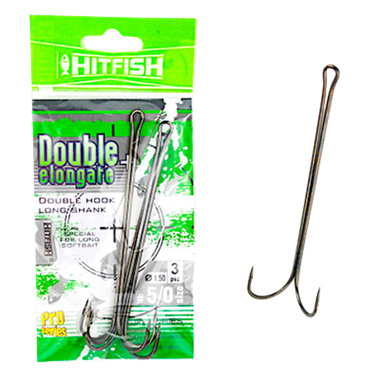 Двойник HitFish Double Elongate + Hook with long shank DHWLS+ -