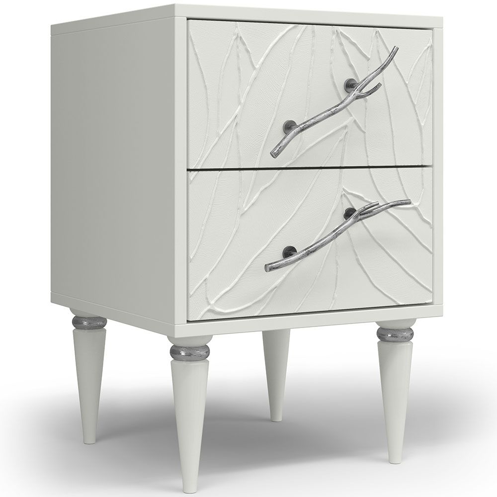 Тумба Арт Колор leaves Классик Сильвер Белый опал