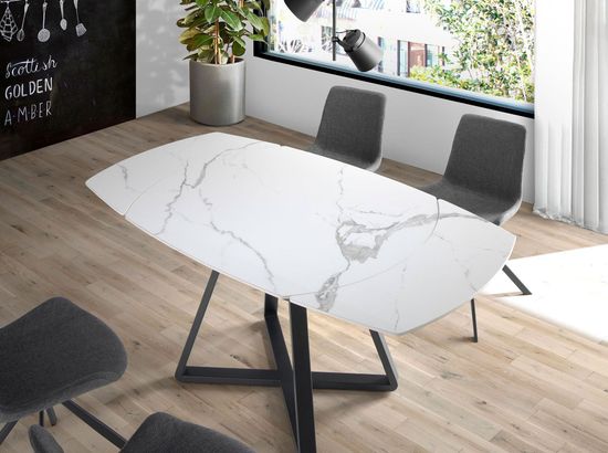 Обеденный стол D2055BB /1096 из керамики и черной стали Испания 