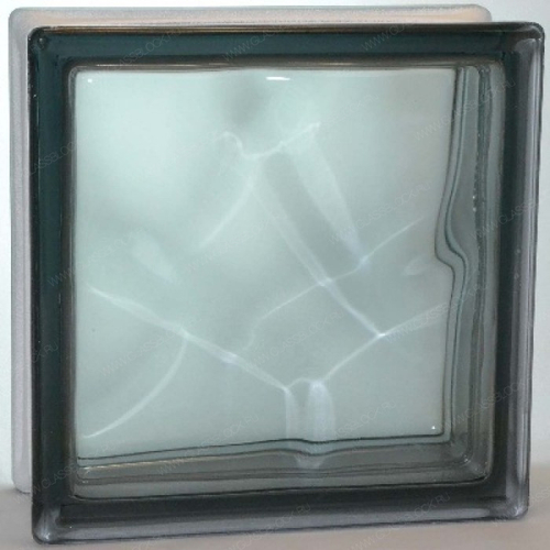 Стеклоблок волна графит окраска в массе Vitrablok 19x19x8