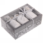 Набор свечей новогодних «Снежный иней» 20,5*14*7,5 см, серебро