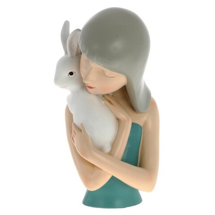GAEM Фигурка декоративная "Девочка с кроликом", L14 W13 H25 см