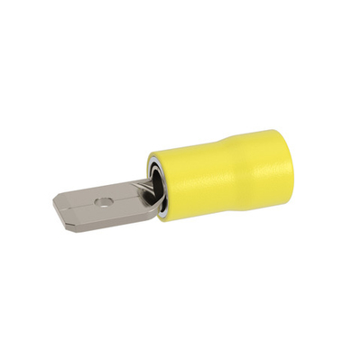 Наконечник-разъем плоский, вилка 4.8x0.8, изолированный фланец, для кабеля сечением до 6.0кв.мм