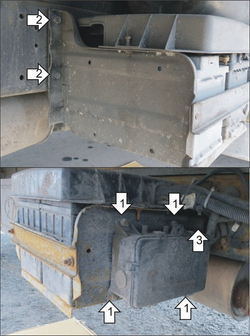 Защита АКБ. 1,5 мм, Сталь. для Hyundai HD 72 2003-н.в., Hyundai HD 78 2003-н.в. MOTODOR.20913