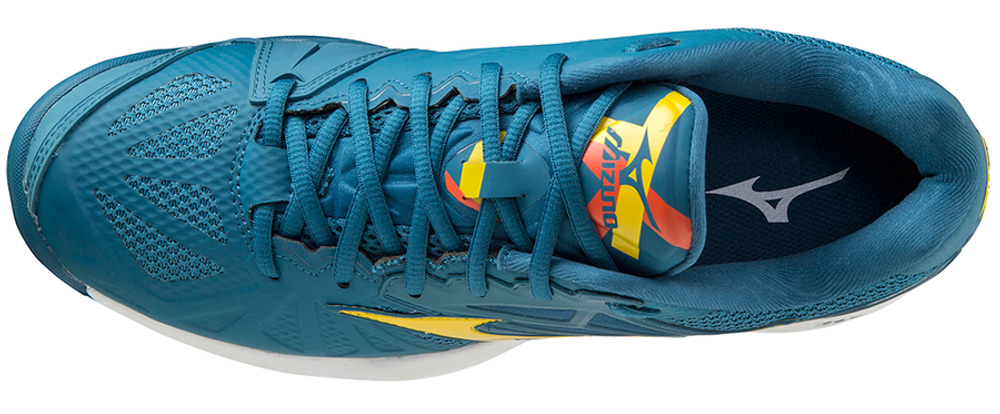 Мужские кроссовки теннисные Mizuno Wave Intense Tour 5 AC - moroccan blue/high visibility/white