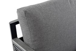 "Сан Ремо" кресло плетеное из роупа садовое, каркас алюминий темно-серый, роуп серый, ткань серая