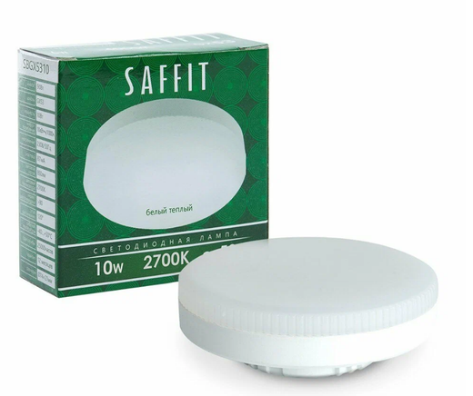 Лампа cветодиодная GX53 10Вт SAFFIT 2700K тёплый свет SBGX5310