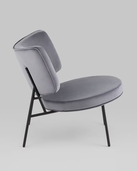 Кресло District Lounge велюр серый