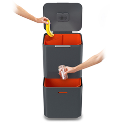 Контейнер для мусора с двумя баками totem max, 60 л, графит