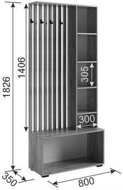 Прихожая Бери (Дуб крафт золотой/Белое дерево) 1600*350*1826 Мебельсон