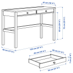 Письменный стол IKEA HEMNES, 75x120 см, белый/светло-коричневый, ХЕМНЭС ИКЕА