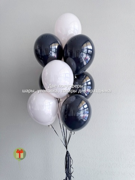 Фонтан из шаров бело-черный
