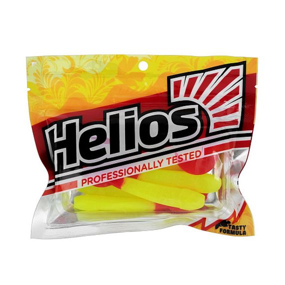 Твистер Long Hybrid 3,55&#39;/9,0 см Acid lemon &amp; Red 7шт. (HS-15-029) Helios