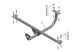 Фаркоп для Lada 4x4, 2121, 21213, 21214, 2131, 2329 (усиленный) 1977- Тип шара: H (несъемный сварной). Нагрузки: 1200/80 кг, VAZ-22