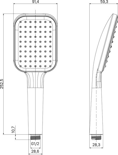 Лейка для душа Milardo ILS1FCSM18 "Ideal Spa" квадрат, 1 режим, ХРОМ, коробка
