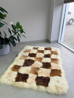 Ковер прямоугольный натуральный мех овчина