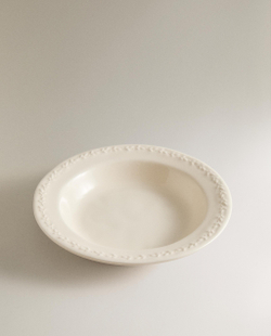 Zara Home тарелка глубокая из фаянса, цвет кремовый, 23.8 см