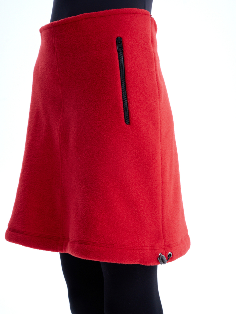 Юбка флисовая красная