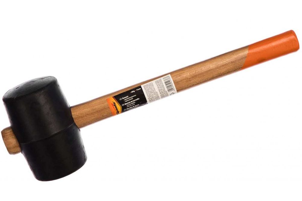 Киянка резиновая, 680 г, черная резина, деревянная рукоятка Sparta 111555