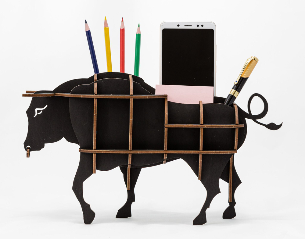 Сборная модель EWA Design "Настольный органайзер Бык"