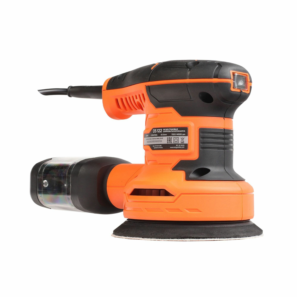 Эксцентриковая шлифмашина PATRIOT OS 122, с пылесборником, 300 Вт