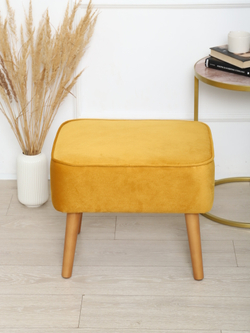 Пуф "Donatello"антивандальный велюр горчичный/натурал.