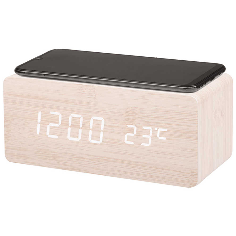 Часы электронные HOMESTAR с беспроводной зарядкой HS-0123 (107615)