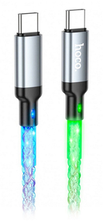 Кабель TypeC x TypeC -1 метр. Hoco U112 (3А/60W) светящийся