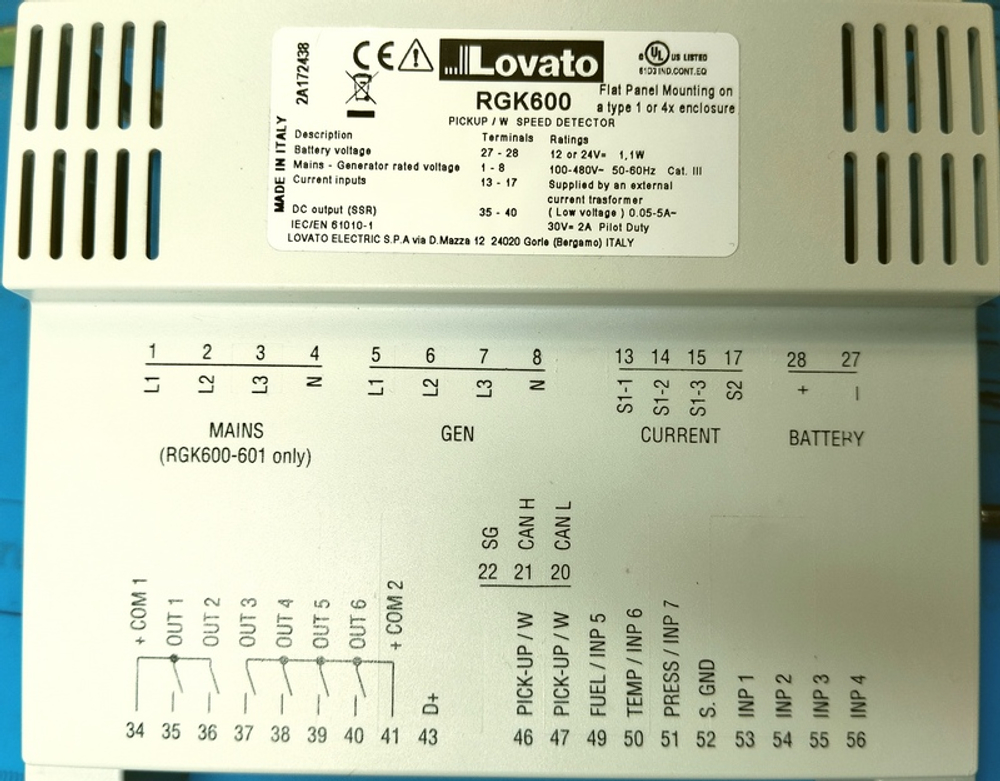Корректор моточасов LOVATO RGK-600