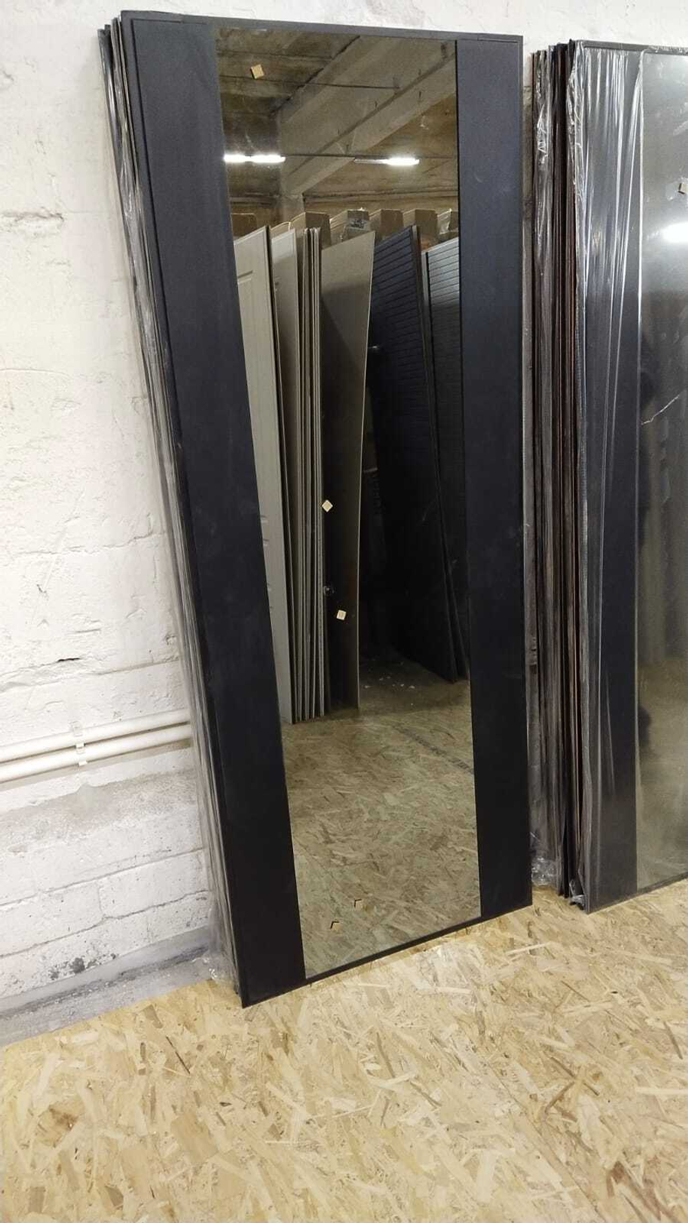 Дверь Входная Лабиринт ACUSTIC С зеркалом Максимум с тонировкой Черный кварц