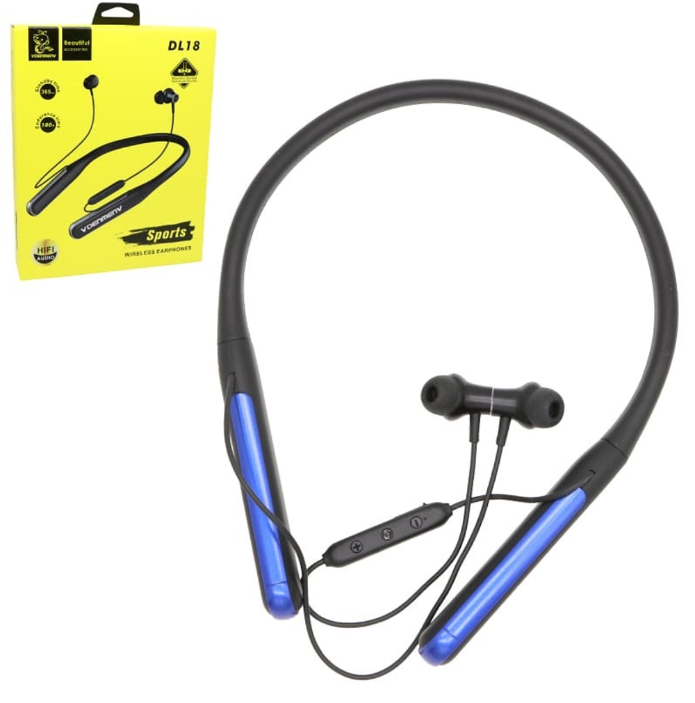 Спортивные наушники Bluetooth DENMEN DL18 (синий)