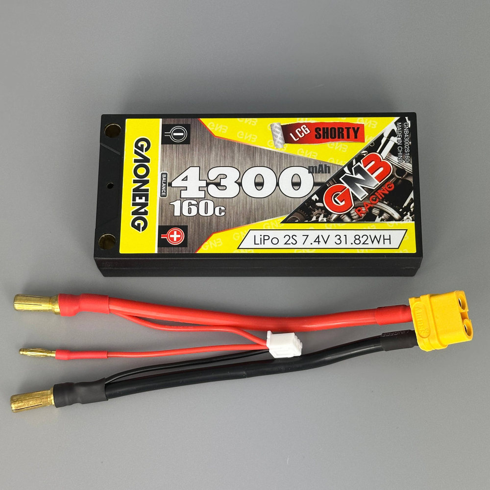 Аккумулятор GNB 4300mah 2S 160C Thin Shorty,Hard Case