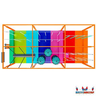 Ниндзя парк для взрослых «Заряд Силы», 9,8×4,2×2,7 м
