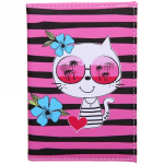 Обложка на паспорт «Travel», Котик в отпуске, 9,5*13см