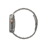 Стальной блочный браслет Uniq Osta для Apple Watch 44, 45, 46 мм и Ultra 2–3 Браслет из нержавеющей стали марки AISI 304 с раскладывающейся застёжкой. На запястье обхватом 120–220 мм