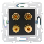 SKANDY Аудиорозетка 4-местная SK-A01Bl черный IEK