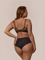 Трусы бразилиана c высокой талией MOON чёрная охра