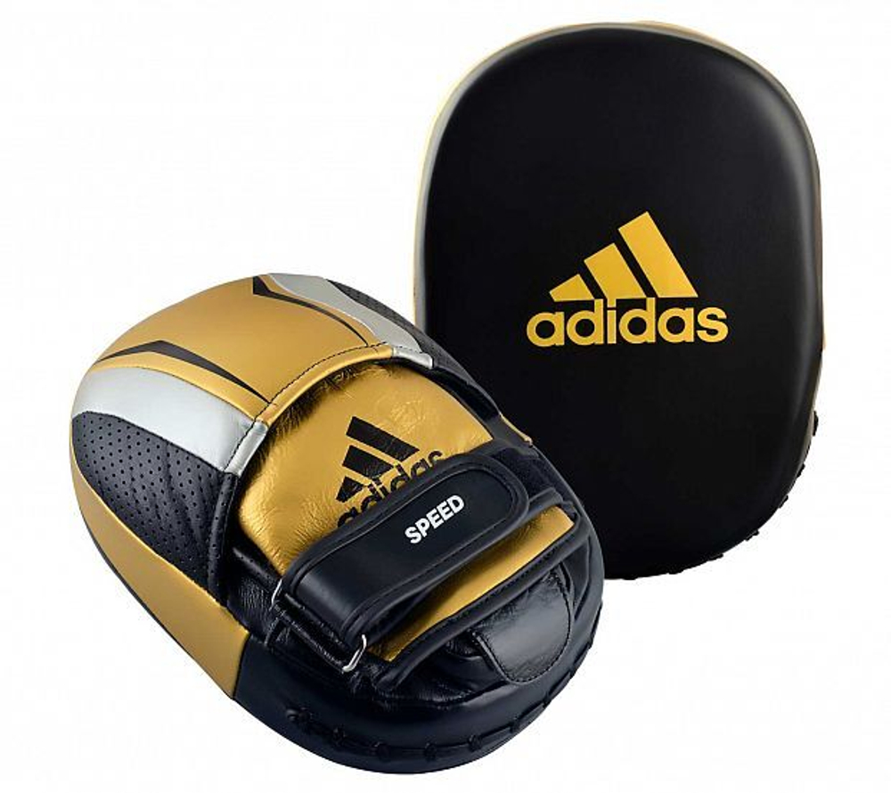 Лапы тренерские Adidas Speed 550 Micro Air Focus Mitt черно-золото-серебристые