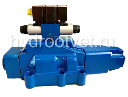 4WRZE32E1-360-7X/6EG24ETK31/A1D3M - Пропорциональный распределитель Ду32 со встроенным усилителем (OBE), номинальный расход 360 л/мин, схема E1-, каналы управления ET - X и Y - внутренние, сигнал управления ± 10 В