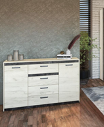 Комод комбинированный Прага дуб белый крафт/ателье темное