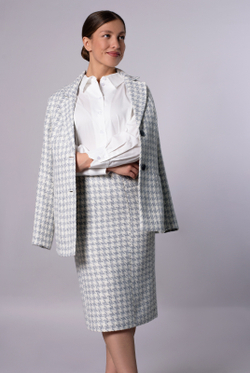 Юбка женская 3889ВПА, бело-серый #323Бсе013889ВПА