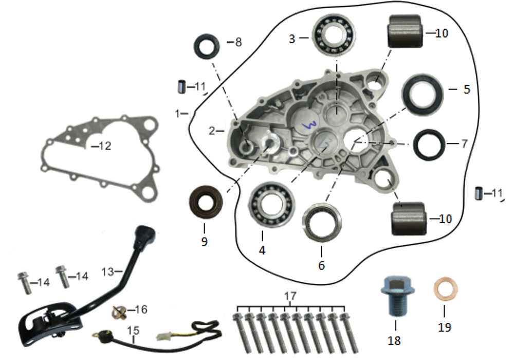 Запчасти двигателя к квадроциклу Motax Grizlik T200 | Grizlik T200 LUX. Рис. E13