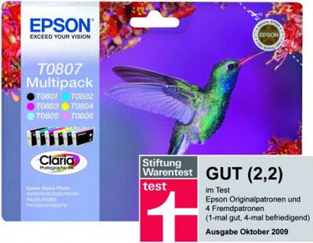 Epson Multipack 6-colours T0807 Claria Photographic Ink C13T08074010